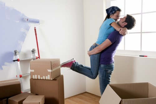 Local small removals team preparing for a Stratford flat move