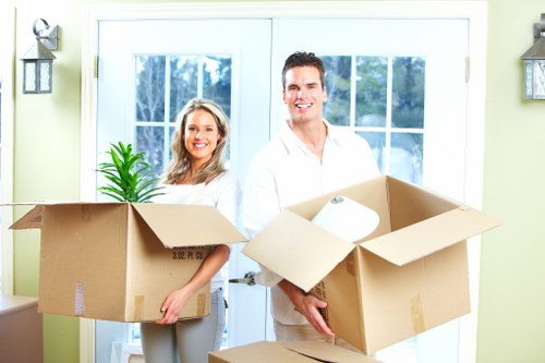 Organised moving team completing flat removals in Stratford